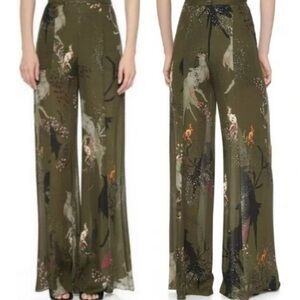 HH Birds of Paradise Wide Leg Silk Pants